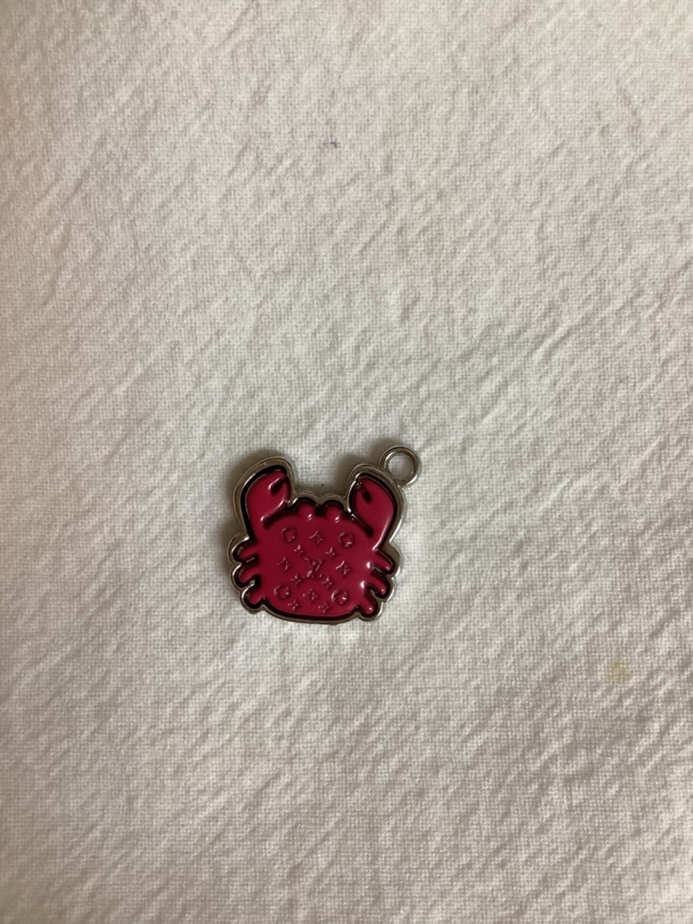 Pink Crab Charm Pendant